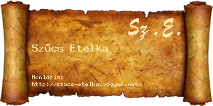 Szűcs Etelka névjegykártya