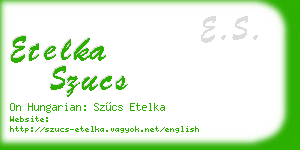 etelka szucs business card
