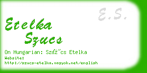 etelka szucs business card